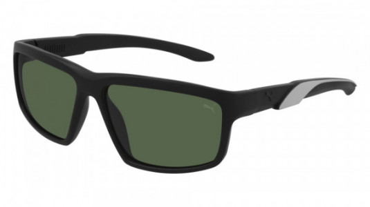 Puma PU0324S Sunglasses, 004 - BLACK with GREEN polarized lenses