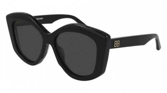 Balenciaga BB0126S Sunglasses, 001 - BLACK with GREY lenses