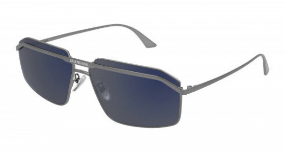 Balenciaga BB0139S Sunglasses, 002 - GUNMETAL with BLUE lenses
