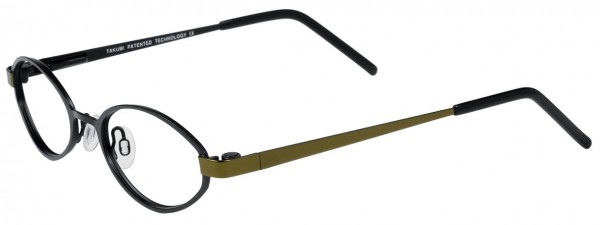 Takumi T9703 Eyeglasses, MATT BLACK/CHROME GREEN