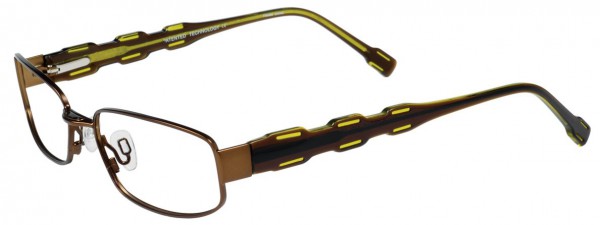 Takumi T9710 Eyeglasses, SATIN COPPER BROWN/BROWN AND YEL