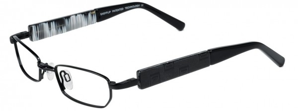 EasyClip S2487 Eyeglasses, SATIN BLACK/BLACK // MARBLED G
