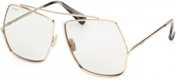 Max Mara MM0006 Elsa Sunglasses, 32A - Shiny Pale Gold / Green Photochromic Lenses