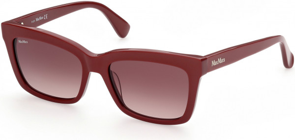 Max Mara MM0010 Logo4 Sunglasses, 66F - Shiny Burgundy, Shiny Pale Gold / Gradient Brown