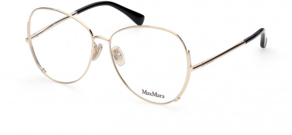 Max Mara MM5001-H Eyeglasses, 032 - Shiny Pale Gold, Shiny Black