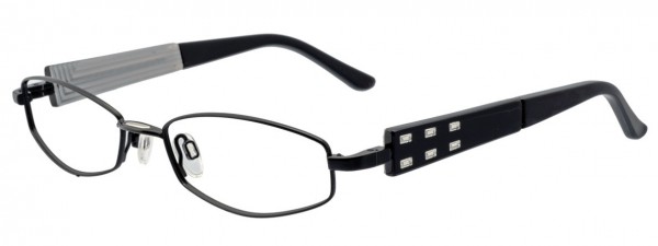 EasyClip Q4080 Eyeglasses, SATIN BLACK // SILVER