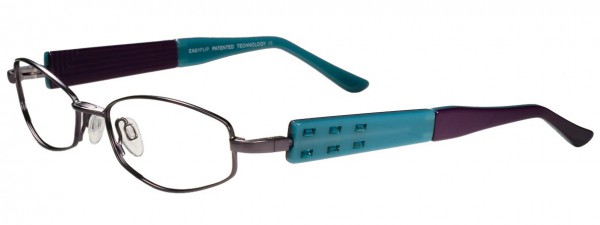 EasyClip Q4080 Eyeglasses, SATIN DARK PLUM // TURQUOISE