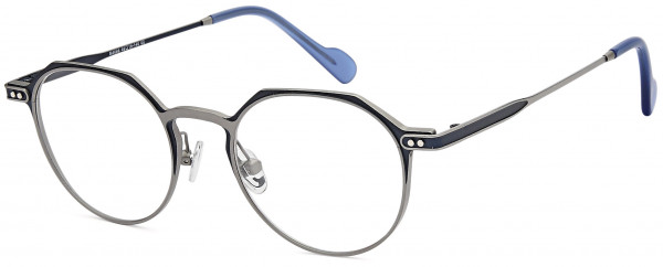 Menizzi M4098 Eyeglasses, 02-Blue Gunmetal