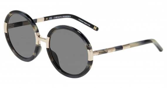 Carolina Herrera SHN609M Sunglasses, Smoke Horn 01CQ