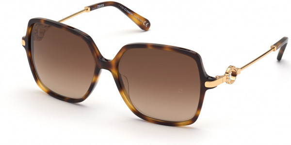 Omega OM0033 Sunglasses, 52G - Shiny Classic Havana, Shiny Deep Gold & Rhodium / Grad. Brown Mirror
