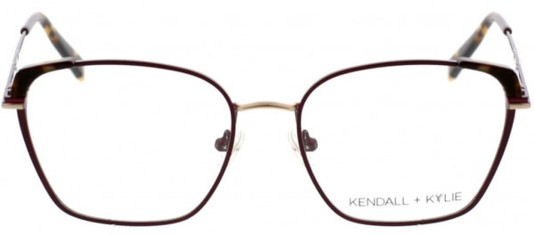 KENDALL + KYLIE IRIS Eyeglasses, Satin Bordeaux/Shiny Light Gold