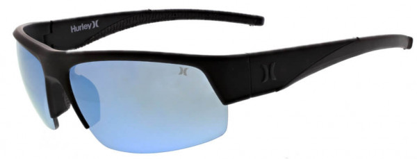Hurley The Rays Sunglasses, Rubberized Black/Blue