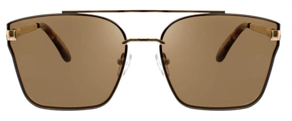 BCBGMAXAZRIA BA4020 Sunglasses, 901 Shiny Light Gold/Solid Brown with Flash