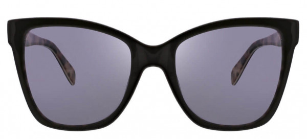 BCBGMAXAZRIA BA5003 Sunglasses, 021 Shiny Black and Leopard with Shiny Light Gold/Smokey Brown Gradient