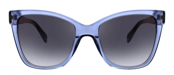 BCBGMAXAZRIA BA5003 Sunglasses, 432 Crystal Slate Blue with Shiny Silver/Smokey Blue Gradient