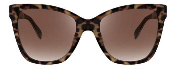 BCBGMAXAZRIA BA5003 Sunglasses, 998 Leopard and Shiny Black with Shiny Light Gold/Smokey Brown Gradient