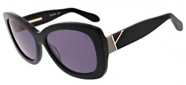 BCBGMAXAZRIA BA5008 Sunglasses, 001 Shiny Black/Smoke