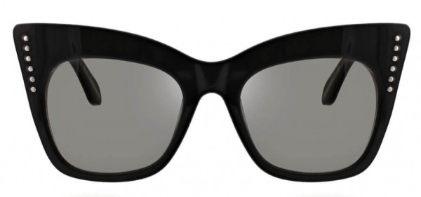 BCBGMAXAZRIA BA5010 Sunglasses, 001 Shiny Black/Smokey Green