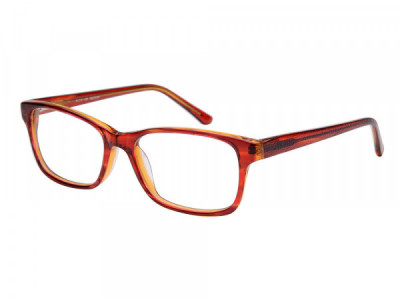 Amadeus A1003 Eyeglasses, Red Stripe over Orange