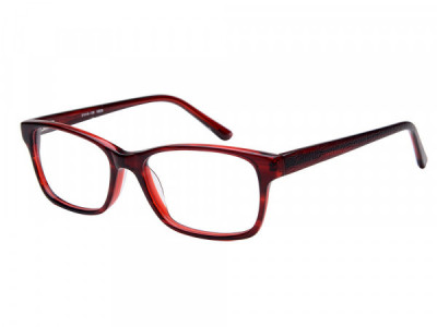 Amadeus A1003 Eyeglasses, Red Stripe over Red
