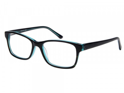 Amadeus A1003 Eyeglasses, Black Stripe over Green