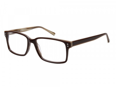Amadeus A999 Eyeglasses, Brown Over White Gray Stripe