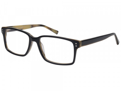 Amadeus A999 Eyeglasses, Black over Yellow Khaki Stripe