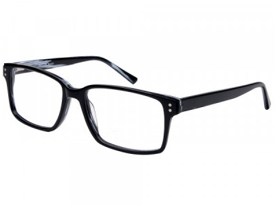 Amadeus A999 Eyeglasses, Black over Black White Stripe