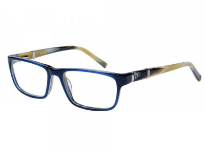 Amadeus A991 Eyeglasses, Blue Brown Stripe
