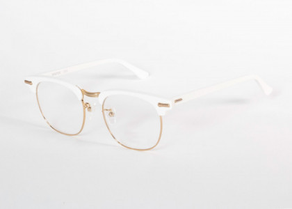 Shuron Ronsir Stars and Stripes Eyeglasses, White w/ Gold Hardware