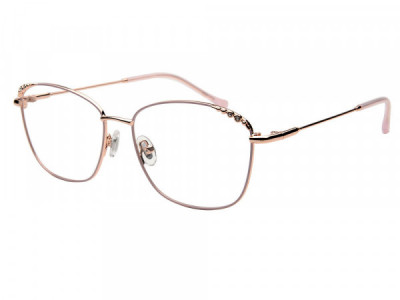 Amadeus A1027 Eyeglasses, Gold With Pink On Rim