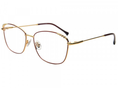 Amadeus A1027 Eyeglasses, Gold With Wine on Rim