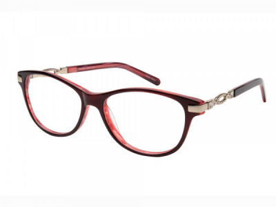Amadeus A1017 Eyeglasses, Burgundy with Gold Temple