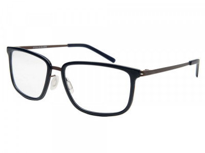Amadeus A1012 Eyeglasses, Blue Zyl Over Brown Metal