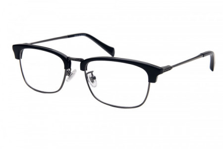 Amadeus A1006 Eyeglasses, Black Zyl Over Gunmetal Metal
