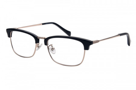 Amadeus A1006 Eyeglasses, Black Zyl Over Gold Metal