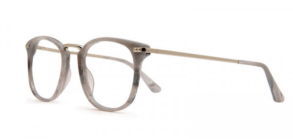 Milk Everly Eyeglasses, White Marble With Silver Metal