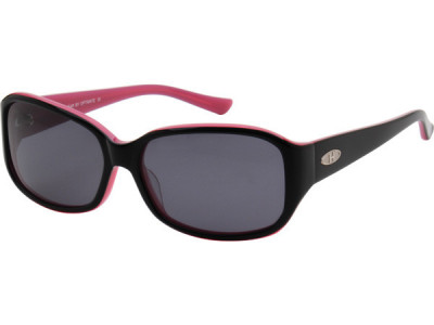 Heat HS0218 Sunglasses, Black Over Pink Frame With Gray Polarized Lens