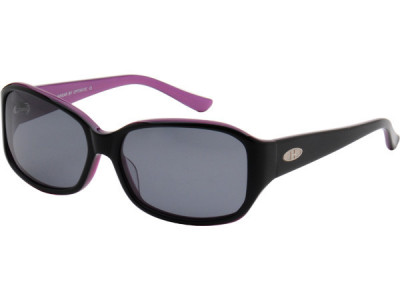 Heat HS0218 Sunglasses, Black Over Purple Frame With Gray Polarized Lens