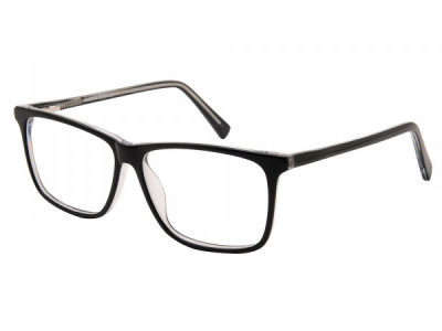 Baron BZ122 Eyeglasses, Shiny Black over Crystal