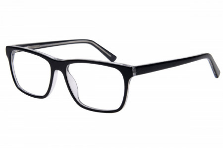 Baron BZ116 Eyeglasses, Shiny Black Over Crystal