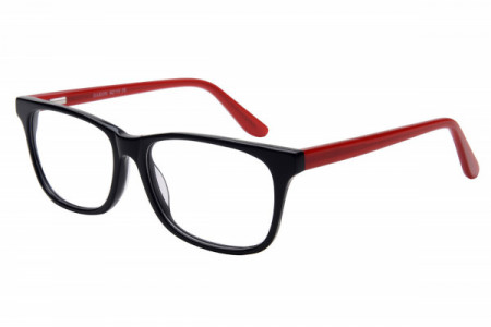 Baron BZ115 Eyeglasses, Black With Red Temple