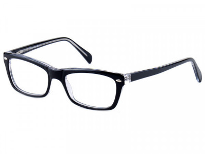 Baron BZ89 Eyeglasses, Shiny Black Over Crystal
