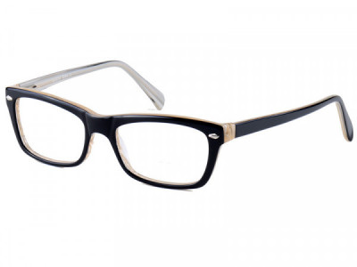 Baron BZ89 Eyeglasses, Black Over Tan Stripe