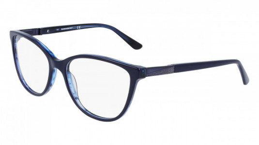 Marchon M-5011 Eyeglasses, (419) NAVY OVER HORN