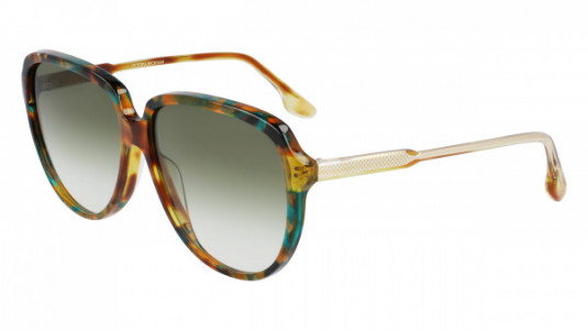 Victoria Beckham VB618S Sunglasses, (224) BLONDE HAVANA/PETROL HAVANA