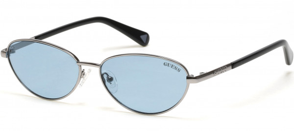Guess GU8230 Sunglasses, 08V - Shiny Gunmetal  / Blue