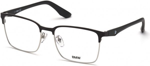 BMW Eyewear BW5017 Eyeglasses, 005 - Shiny Light Ruthenium / Shiny Black