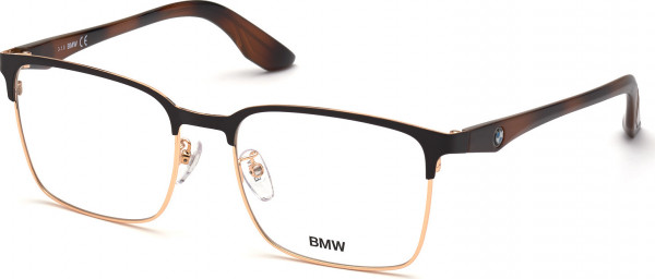 BMW Eyewear BW5017 Eyeglasses, 028 - Shiny Rose Gold / Dark Havana