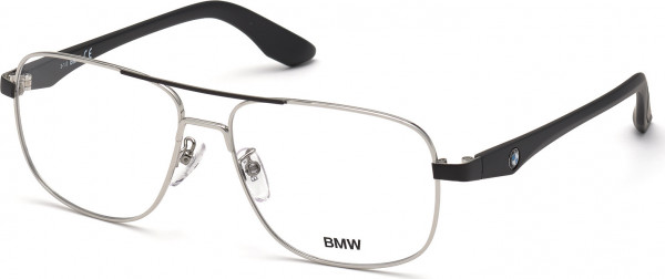 BMW Eyewear BW5019 Eyeglasses, 020 - Shiny Palladium / Matte Black